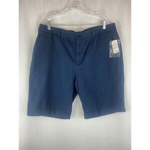 NWT Brooks Brothers Men's W 38 Chino Shorts Navy Blue Cotton Linen Blend Preppy